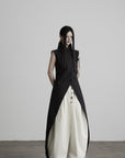 DOINDULGE High Collar Longline Vest Dress