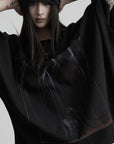 DOINDULGE Oversized Graphic Batwing Sleeve T-Shirt