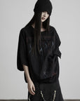 DOINDULGE Oversized Graphic Batwing Sleeve T-Shirt