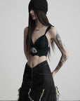 DOINDULGE Embroidered Sweetheart Corset Cami Top