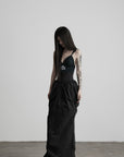 DOINDULGE Corset Waist Gathered Maxi Skirt