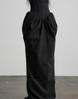 DOINDULGE Corset Waist Gathered Maxi Skirt