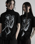 DOINDULGE High Stretch Ribbed Graphic T-Shirt