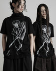DOINDULGE High Stretch Ribbed Graphic T-Shirt