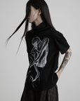 DOINDULGE High Stretch Ribbed Graphic T-Shirt