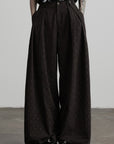 DOINDULGE High Waist Pleated Wide Leg Pants