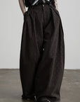 DOINDULGE High Waist Pleated Wide Leg Pants
