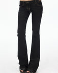 IAMXIAA Low-Rise Dark Wash Flare Jeans