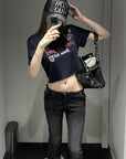 Rase le sol Low-Rise Washed Flared Pants