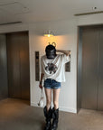 Rase le sol Faded Flower Graphic Oversized Cotton T-shirt