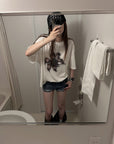 Rase le sol Faded Flower Graphic Oversized Cotton T-shirt