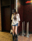 Rase le sol Faded Flower Graphic Oversized Cotton T-shirt