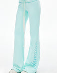IAMXIAA Mint Script Logo Low-Rise Flared Pants