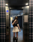 Rase le sol Folded Waist Pleated Mini Skirt
