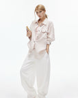 IAMXIAA Soft Stripe Oversized Shirt