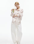 IAMXIAA Soft Stripe Oversized Shirt