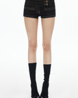 IAMXIAA Triple-Button Low-Rise Denim Micro Shorts