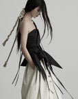DOINDULGE One-Shoulder Asymmetric Sculptural Corset Top