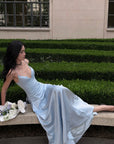 ROVENTE Lace-Up Satin Maxi Dress