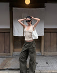ROVENTE Pantalon cargo large utilitaire délavé