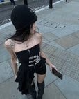 WARDEN EDGE Asymmetrical Graphic Corset Top