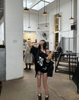 WARDEN EDGE Oversized Asymmetric Graphic T-Shirt