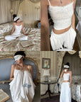 WARDEN EDGE Floral Jacquard Wide Leg Lounge Pants