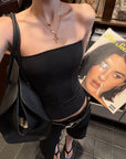 ROVENTE Black Strapless Mesh Corset Top