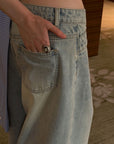 0122stepll Relaxed Wide-Leg Denim Trousers