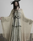 DOINDULGE Off-Shoulder Shirred Ruffle Maxi Dress