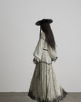 DOINDULGE Off-Shoulder Shirred Ruffle Maxi Dress