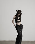 DOINDULGE Asymmetric One-Shoulder Cutout Knit Bodysuit