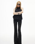 IAMXIAA Open-Back Halter Neck Draped Sleeveless Top