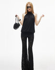 IAMXIAA Open-Back Halter Neck Draped Sleeveless Top