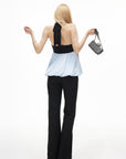 IAMXIAA Contrast Sweetheart Halter Bubble Babydoll Cami Top