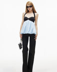 IAMXIAA Contrast Sweetheart Halter Bubble Babydoll Cami Top