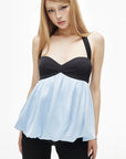 IAMXIAA Contrast Sweetheart Halter Bubble Babydoll Cami Top