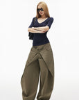 IAMXIAA Classic Wool Stretch V-Neck Slim Fit Half Sleeve Top