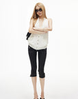 IAMXIAA Contrast Stitch Cropped Skinny Capri Pants