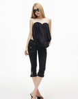 IAMXIAA Draped Strapless Bubble Hem Tube Top