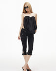 IAMXIAA Contrast Stitch Cropped Skinny Capri Pants