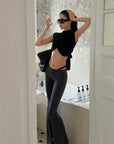ROVENTE Faux Two-Piece Flared Pants