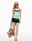 IAMXIAA Layered Contrast Camisole Tank Top