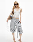 IAMXIAA Rhinestone Logo Lace Trim Halter Cami Tank Top