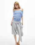 IAMXIAA Draped Tie-Waist Harem Capri Sweatpants