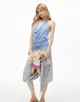 IAMXIAA Draped Tie-Waist Harem Capri Sweatpants
