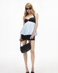 IAMXIAA Contrast Sweetheart Halter Bubble Babydoll Cami Top