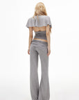 IAMXIAA Open-Back Draped Top & Wide-Leg Pants Set