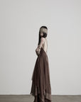 DOINDULGE Braided-Strap Layered Open-Back Maxi Dress
