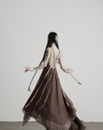 DOINDULGE Braided-Strap Layered Open-Back Maxi Dress